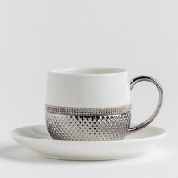 Ceasca cu farfurie glamtis white