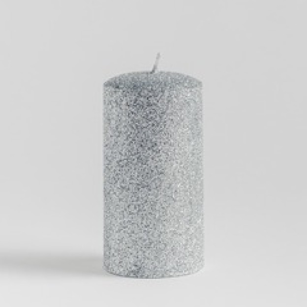 Lumanare Glitteros2 Silver