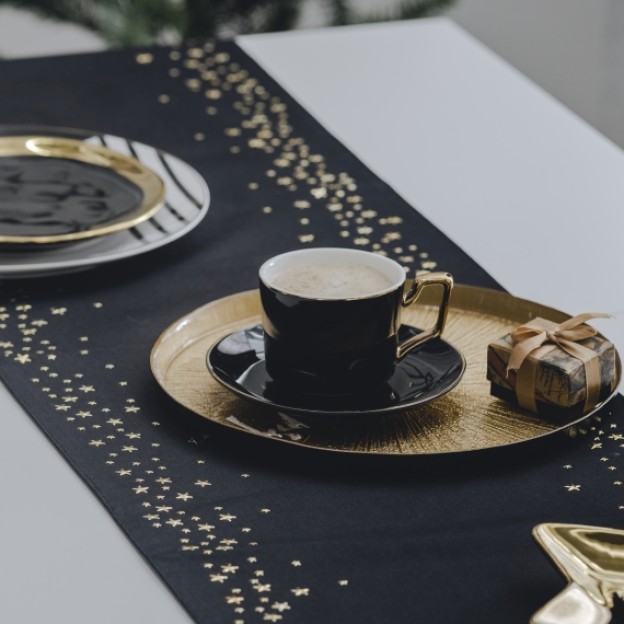 Ceasca cu farfurie VERSAILAS BLACK