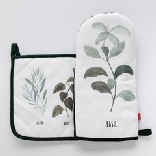 Set bucatarie-manusa si suport termic plantare