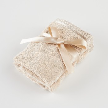 Set 2 bucăți prosoape pentru față sau mâini Bambo 30x30 cm bej