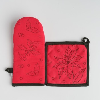Mănușă și servet termic Somella 14x30 cm cu motiv steaua Crăciunului