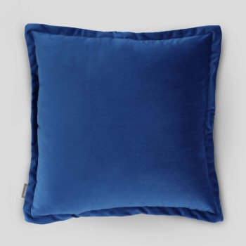 Față de pernă din catifea Vicenzo 45x45 cm în carouri albastru închis