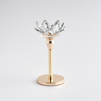 Suport de lumânări Cristal Shine Long cu motiv floral