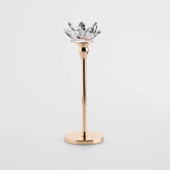 Suport lumânare Cristal shine long cu motiv floral