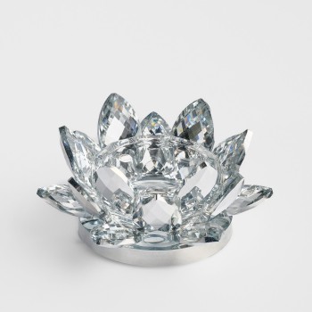 Suport lumânare Cristal Shine mic cu motiv floral