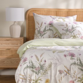 Set de lenjerie de pat din bumbac satinat Diente 200x220 cm cu 2 fețe de pernă 70x80