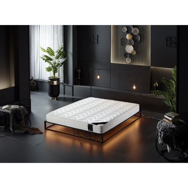 Saltea ortopedica, Homevs, model Pozza, 90x190x20 cm, arcuri impachetate individual, 12 straturi, tehnologie Gel Memory Foam, materiale de inalta calitate - tesatura tricotata, spuma gel cu memorie 