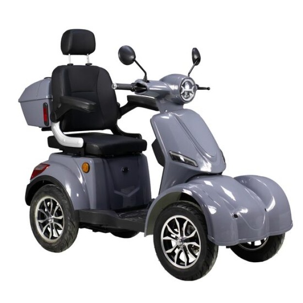 Cvadriciclu (Triciclu) electric, fara permis, Motor 1000W, Volta VM6, viteza maxima 25 km/h, autonomie max. 50 km, gri